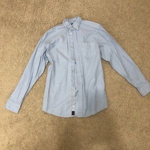 LEE Baby Blue Button Up Long Sleeve Dress Shirt